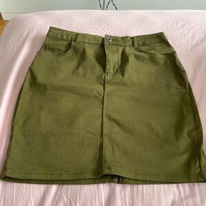 Olive Green Mini Skirt
